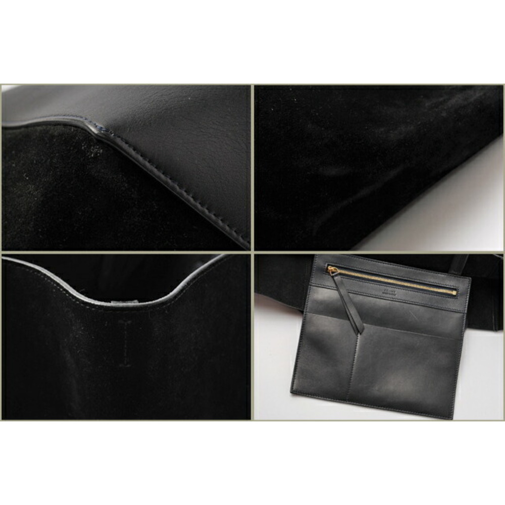 Celine Black Leather & Suede Tote Shoulder Bag - Picture 3 of 6